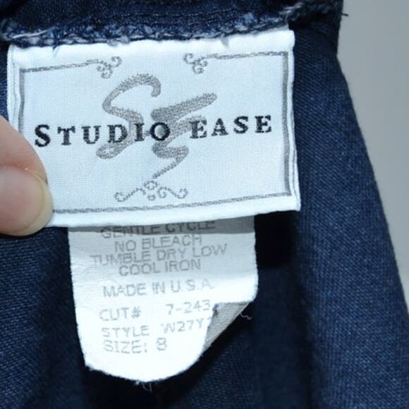Studio Ease Vintage Denim Jumper Maxi Dress Size 8 - Picture 6 of 7